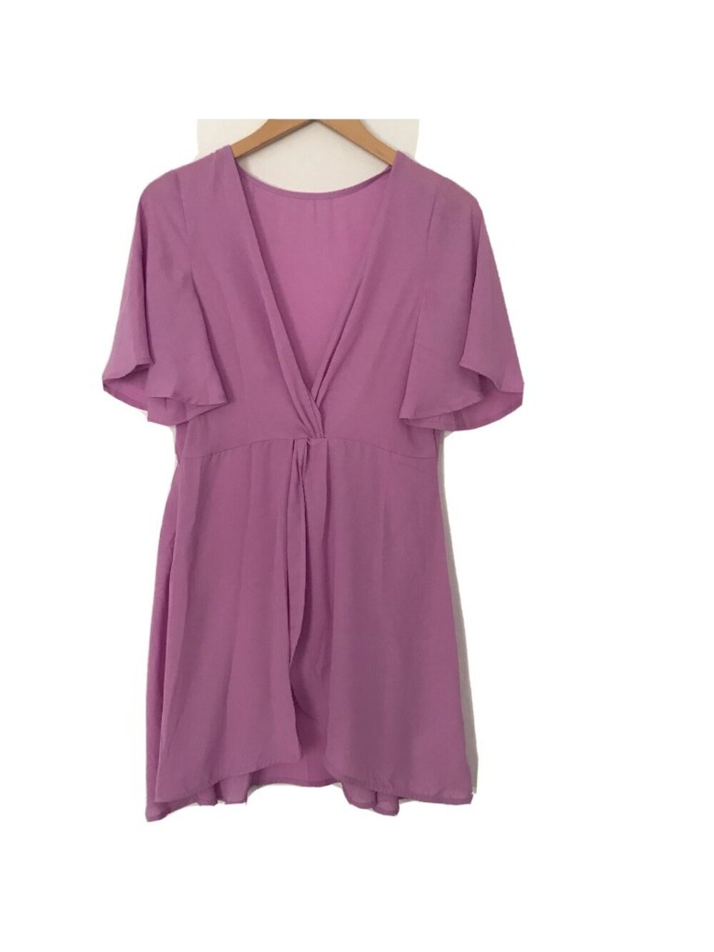 Cupshe Christa Plunge Bell S Women Sheer Purple Dress Cover up Resort Asymmetric